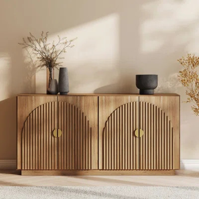 Corbey 64.8" Fluted Buffet Cabinet Symmetrical Arc Accent Sideboard Large Console Table | Wayfair North America