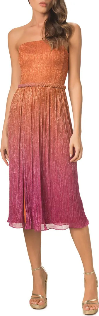 Haldis Metallic Ombré Strapless Cocktail Dress | Nordstrom