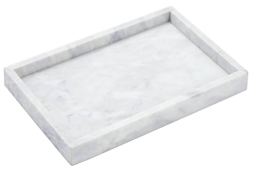 30.5x20.3 cm echtes natürliches Marmor-Tablett, echtes Marmor-Aufbewahrungstablett für Kosmetik... | Amazon (DE)