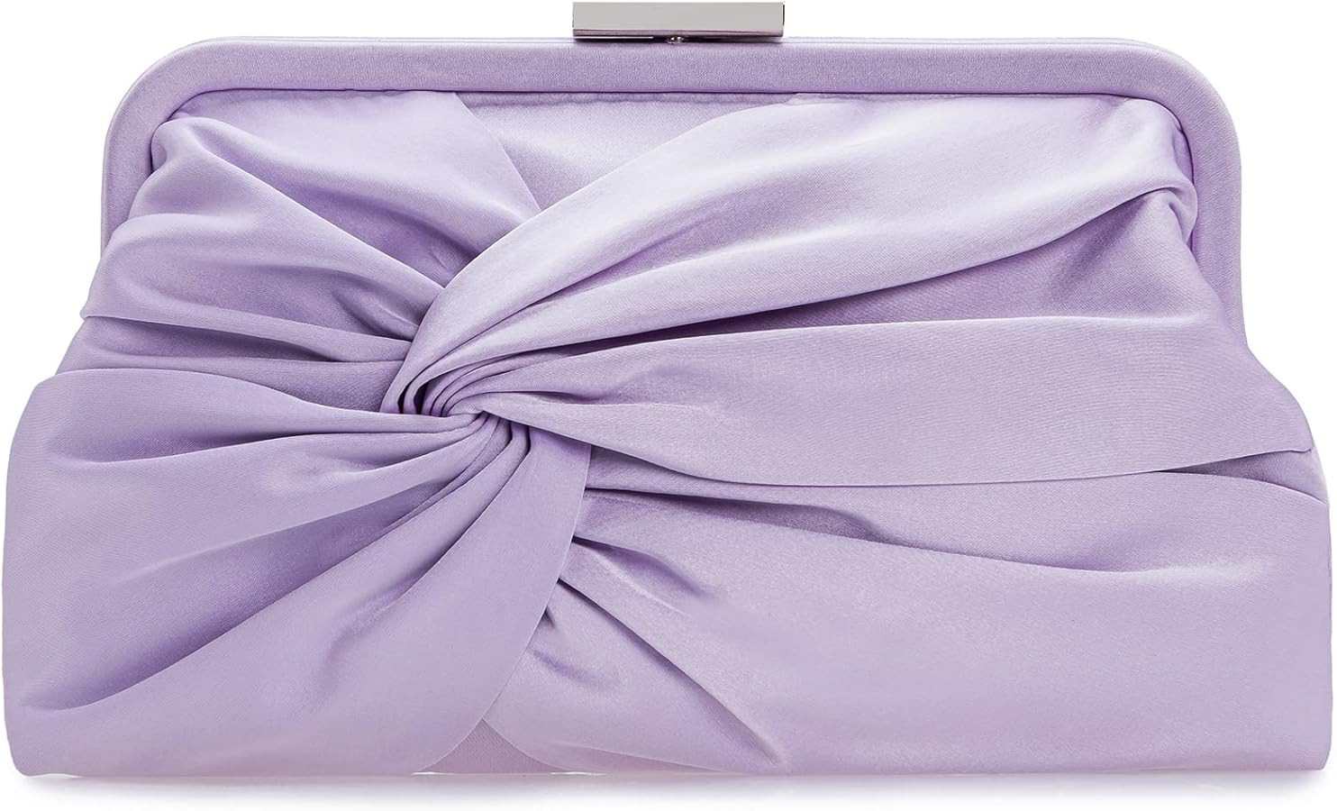Evening Purse for Women Dressy Soft Pleated Knot Party Clutch Satin Frame Formal Handbag for Wedd... | Amazon (US)
