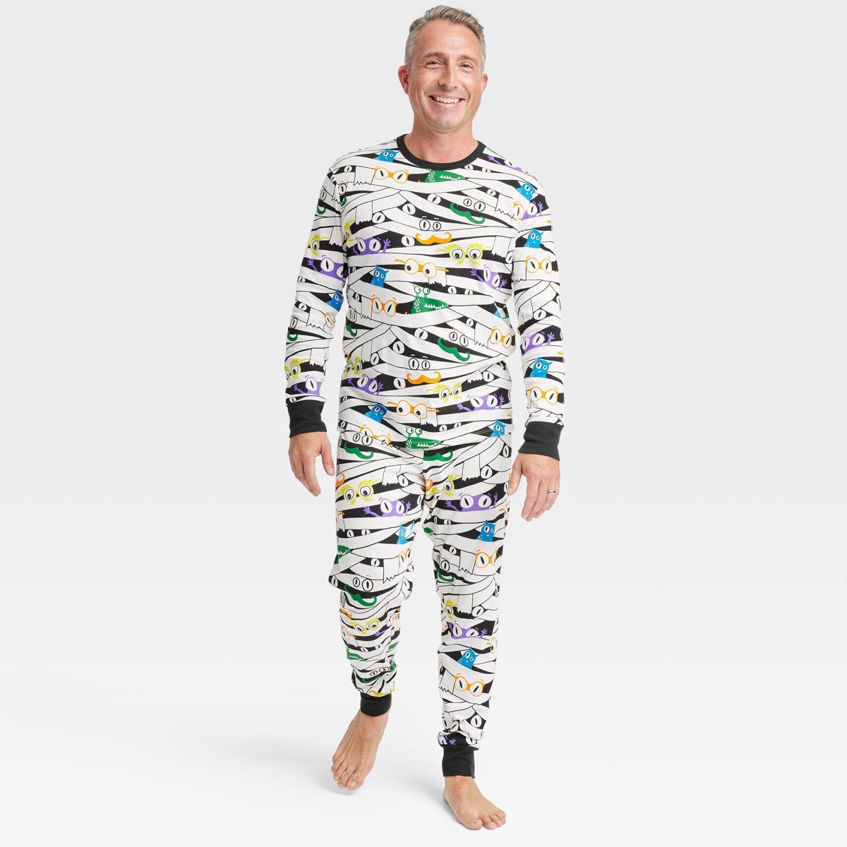 Men's Glow-In-The-Dark Mummy Halloween Matching Family Pajama Set - Hyde & EEK! Boutique™ White | Target