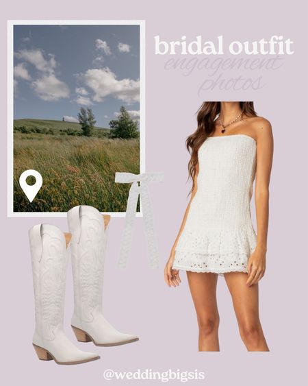 Bridal outfit idea! Perfect for engagement photos, bridal events, bridal showers, rehearsals, welcome dinners, and more! Cowgirl boots outfit!

Engagement photo outfit idea, all white outfit, wedding outfit inspiration, bride to be, bridal outfits, bridal looks, white dress, white pants, white look, white top, bridal accessories, bridal style, wedding fashion, affordable outfit

#LTKStyleTip #LTKWedding