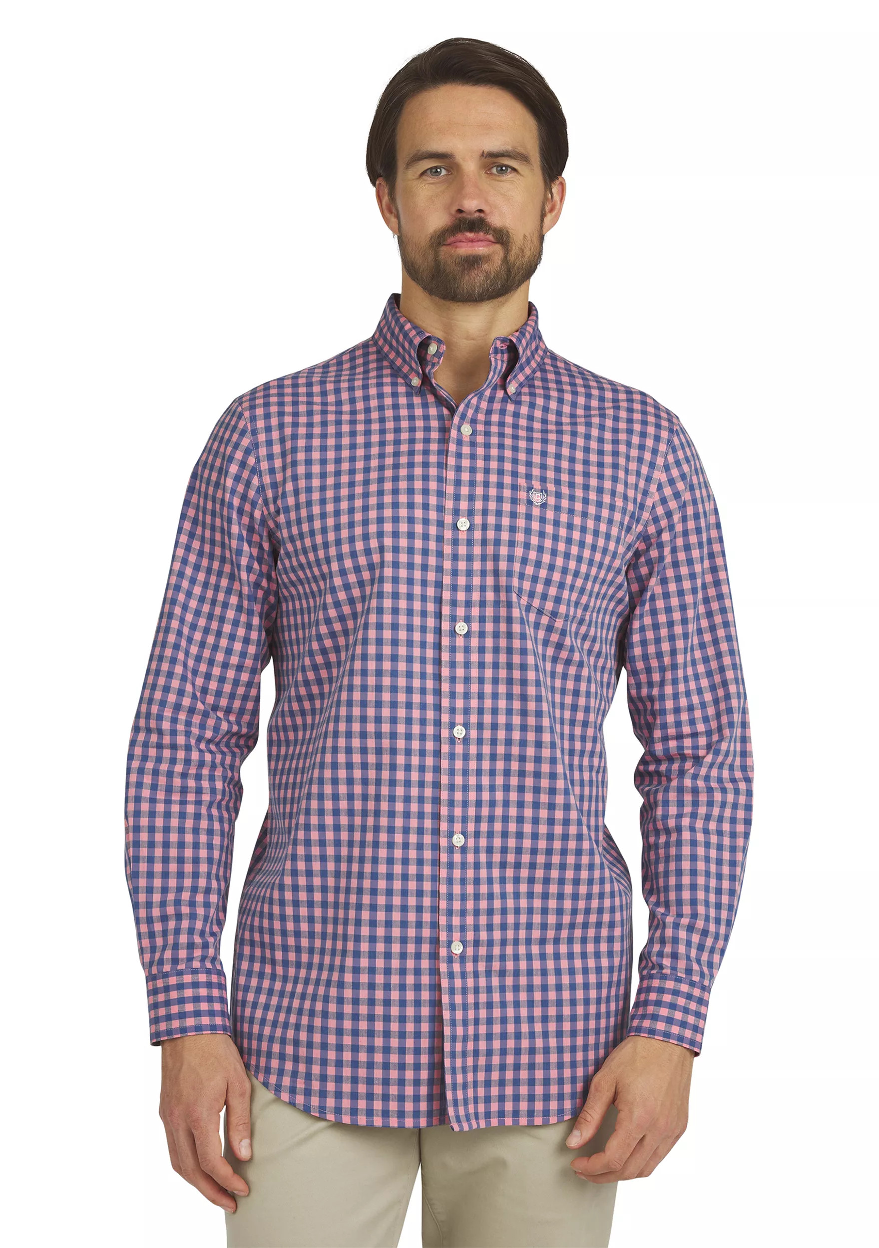 Men's Long Sleeve Plaid Poplin Shirt | Belk