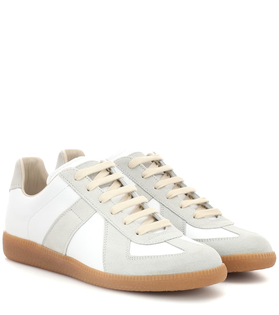 Replica leather and suede sneakers | Mytheresa (INTL)