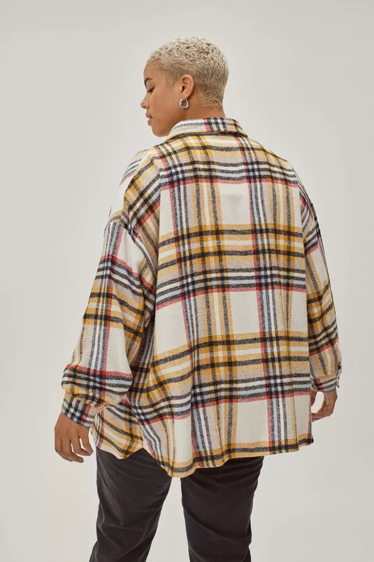 Plus Size Oversized Check Shacket | Nasty Gal (US)