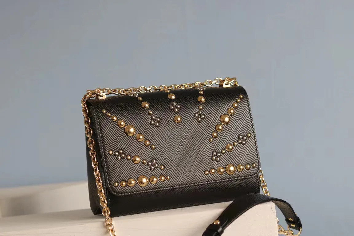 High quality designer women's shoulder bag V-shaped tongue chain handbag Twill Epi leather messen... | DHGate