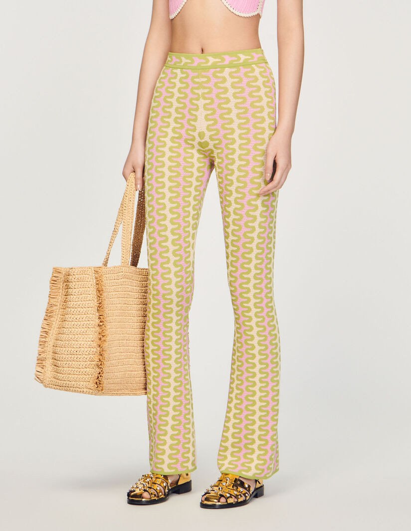 Patterned knit pants | Sandro-Paris US