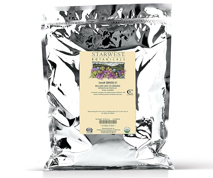 Starwest Botanicals Organic Mullein Leaf, 16 Ounces, Cut and Sifted | Loose Leaf Tea | Amazon (US)