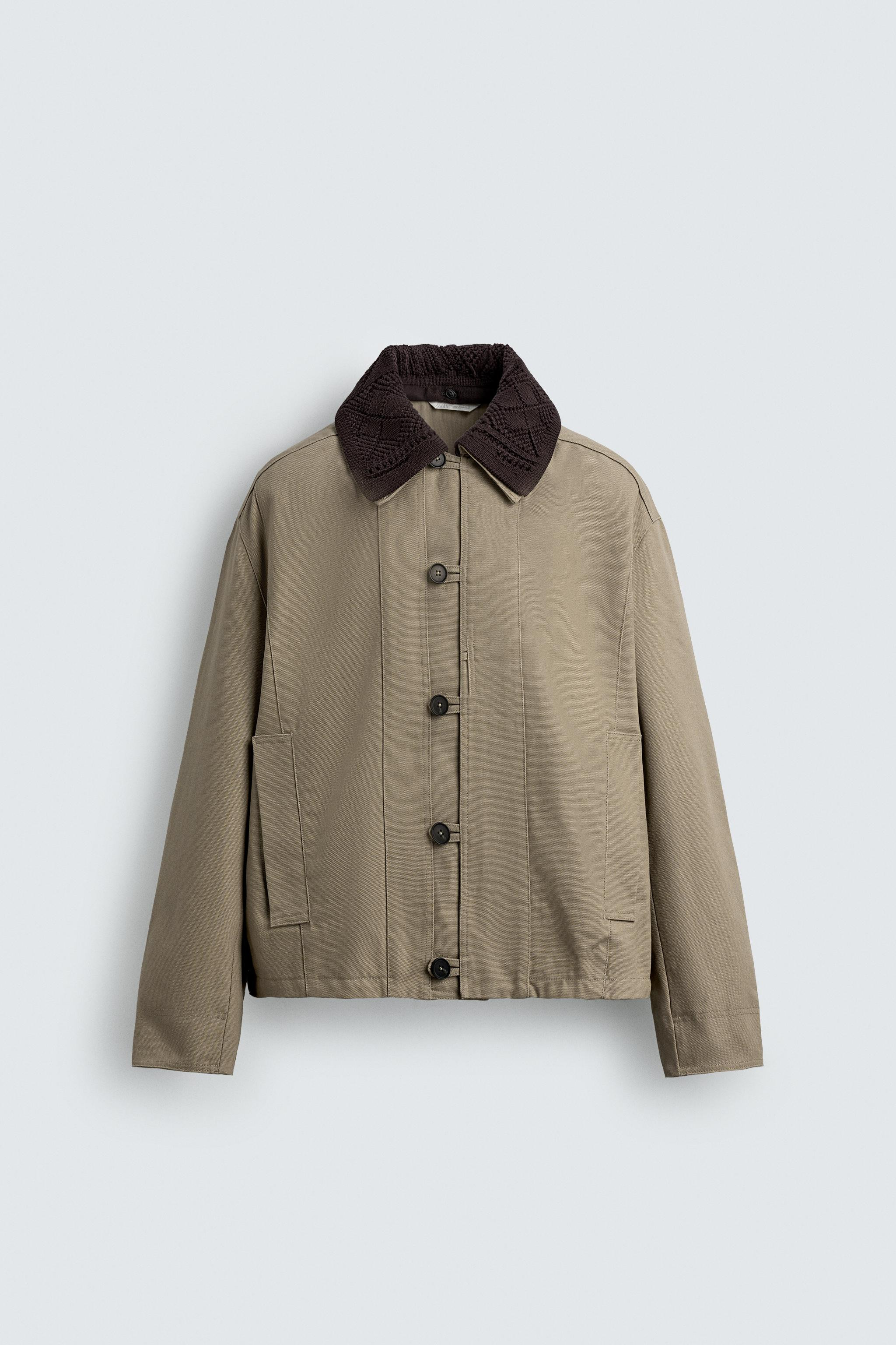 CONTRAST CROCHET COLLAR JACKET | Zara US