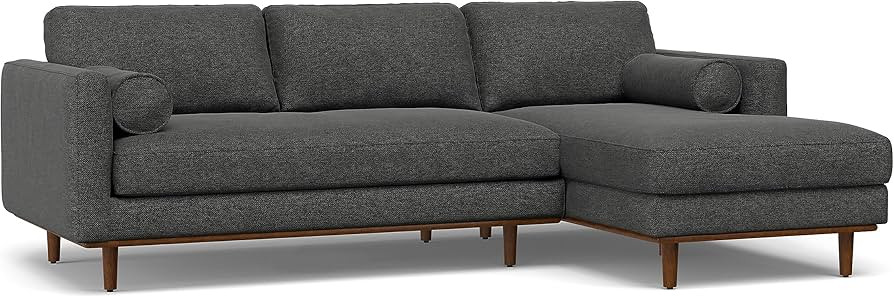 SIMPLIHOME Morrison Mid-Century Modern 102 inch Wide Sofa in Charcoal Grey Woven-Blend Fabric for... | Amazon (US)