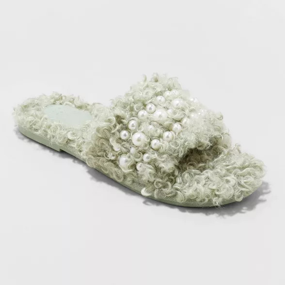 Women's Adrienne Slip-On Embellished Slide Slippers - A New Day™ | Target