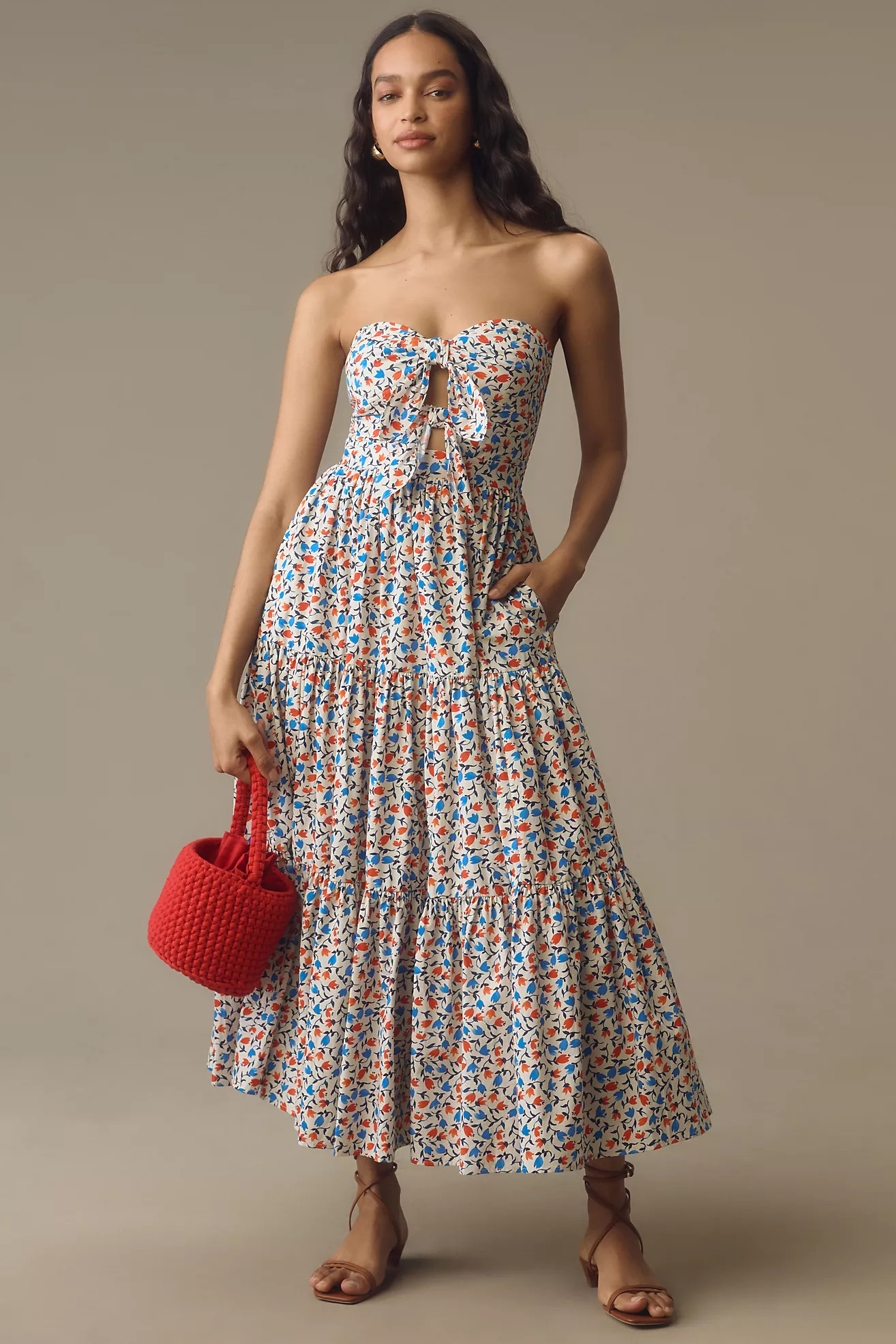 Atsu Strapless Cutout A-Line Midi Dress | Anthropologie (US)