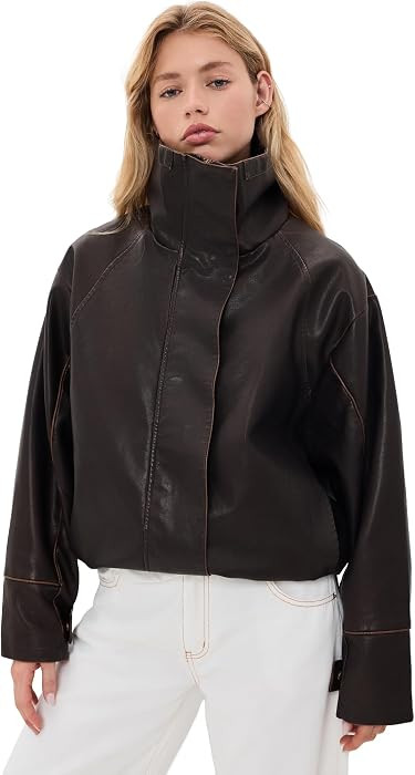 Lioness Women's Shoreline Funnel Faux Leather Jacket | Amazon (US)