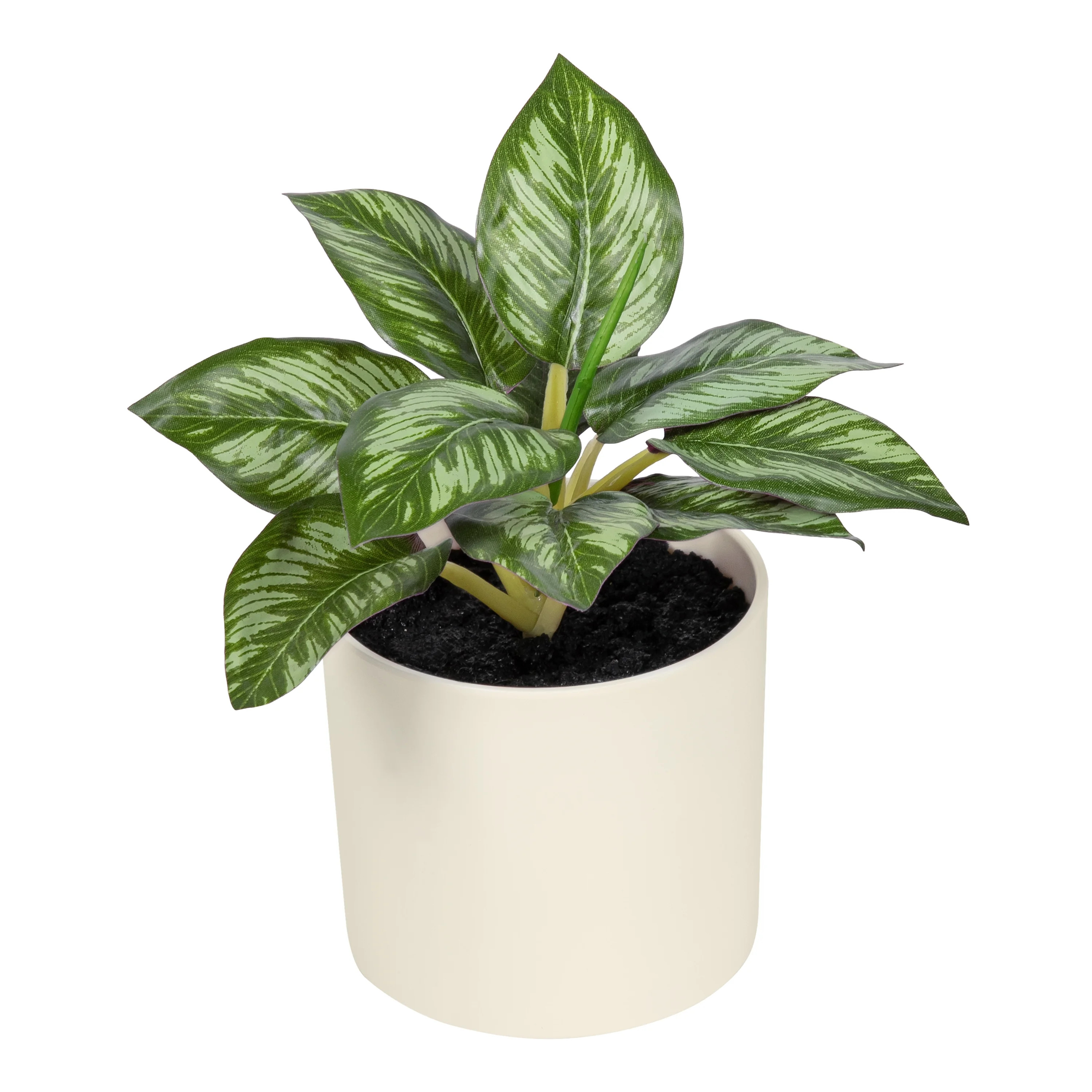 Mainstays 6.5" Artificial Purple Leaf Plant in Cream Pot | Walmart (US)