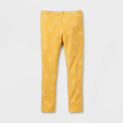 Toddler Girls' Dot Leggings - Cat & Jack™ Yellow | Target