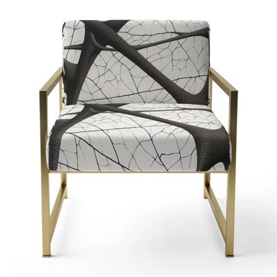 Minimalist Black And White IX - Upholstered Abstract Accent Side Chair | Wayfair North America