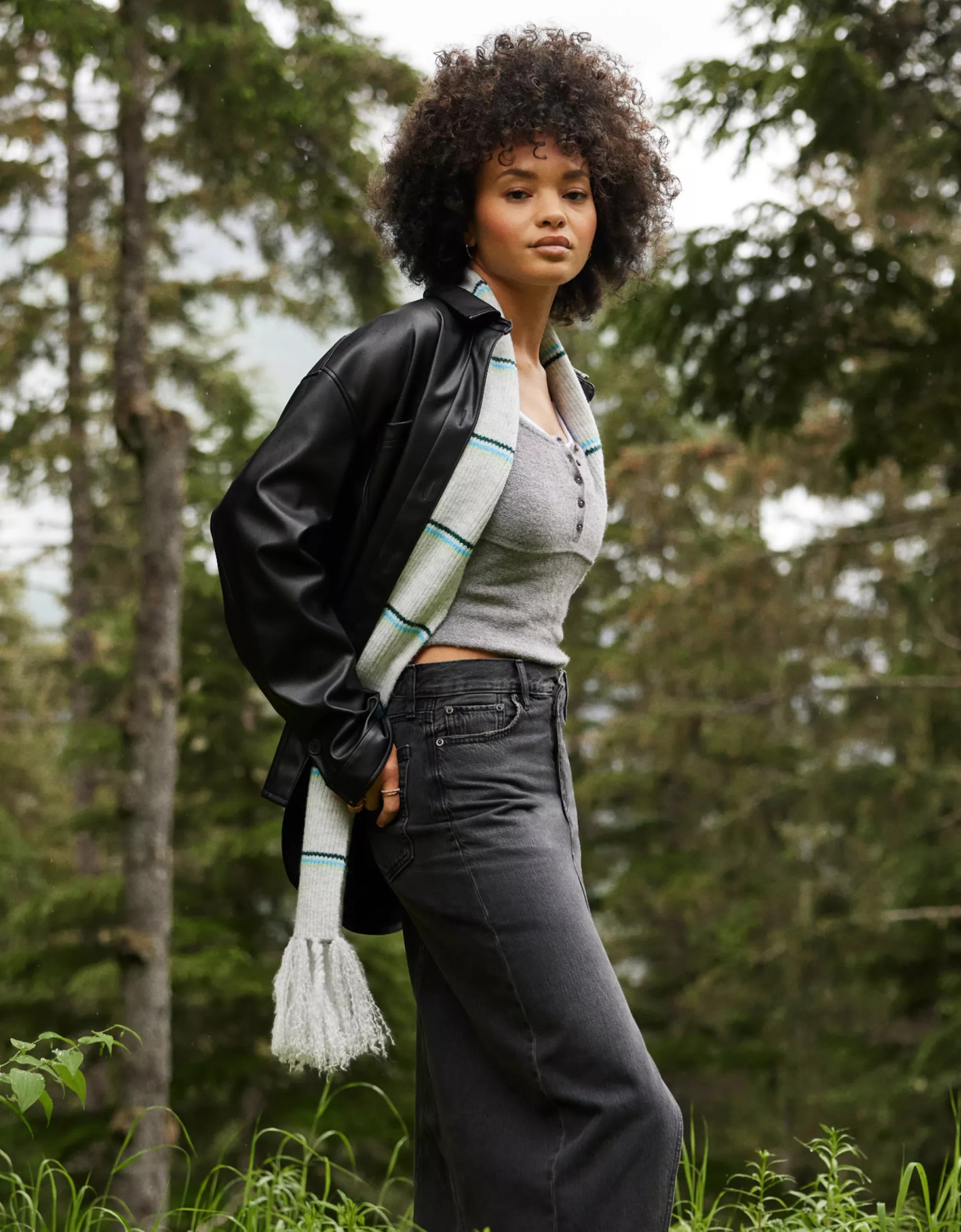 AE Oversized Vegan Leather Shacket | American Eagle Outfitters (US & CA)