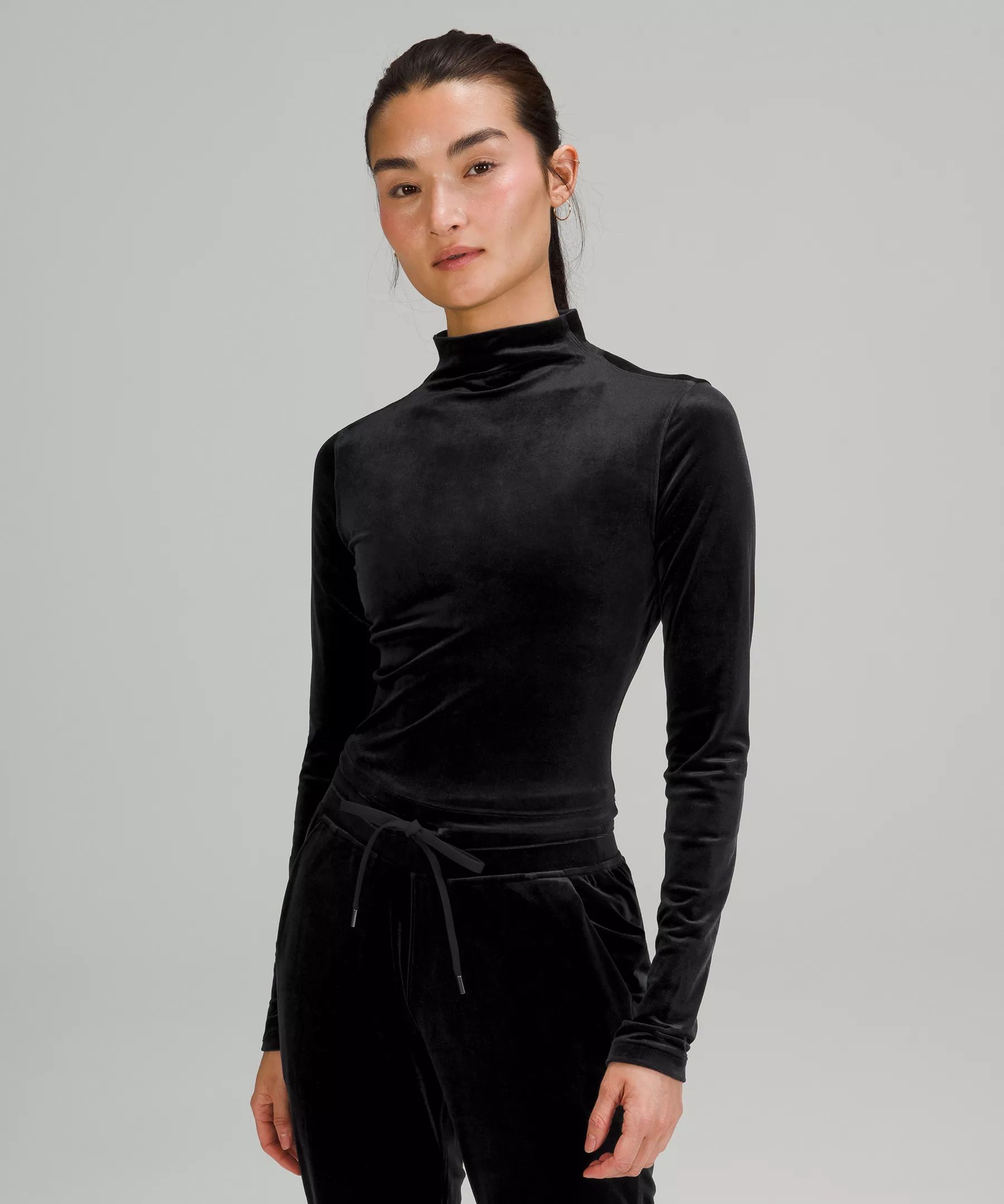 All Aligned Mock Neck Long Sleeve Shirt Crushed Velvet | Lululemon (US)