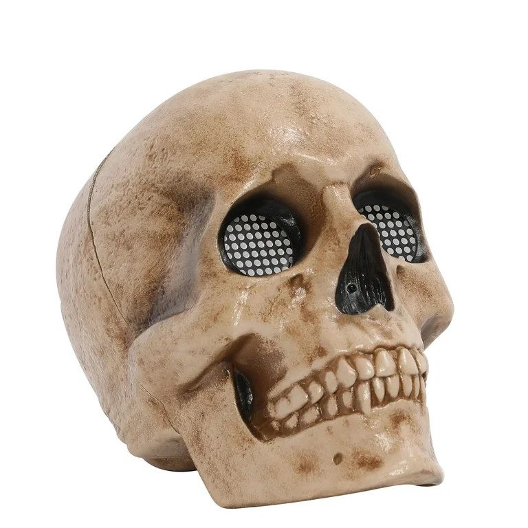 Halloween Skull Animated Eyes LED Brown Plastic Halloween Table Top Decor, 8 in, by Way To Celebr... | Walmart (US)