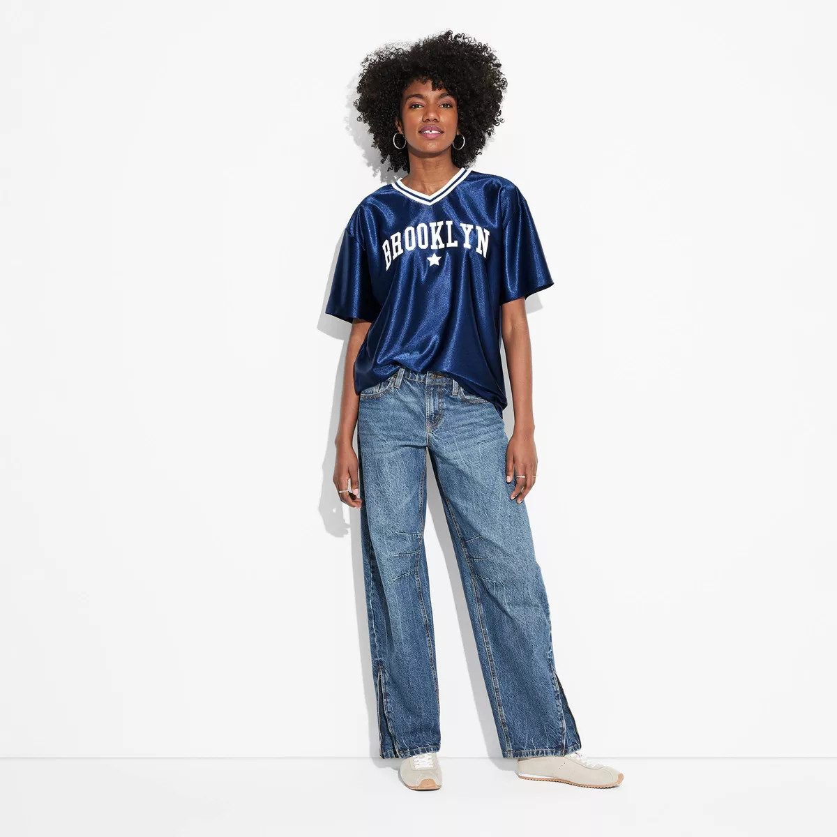 Women's Brooklyn Graphic Jersey - Navy Blue | Target