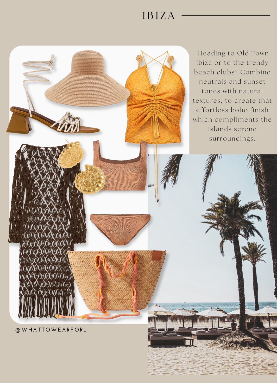 What to wear for Ibiza 🌴

Holiday outfit, summer, beachwear, Hunza g, crochet dress, raffia beach bag, heeled sandal, orange, neutral, & other stories, selfridges 

#LTKswim #LTKSeasonal #LTKstyletip