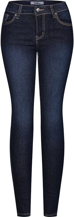 2LUV Women's Stretchy 5 Pocket Dark Denim Skinny JeansÂ | Amazon (US)