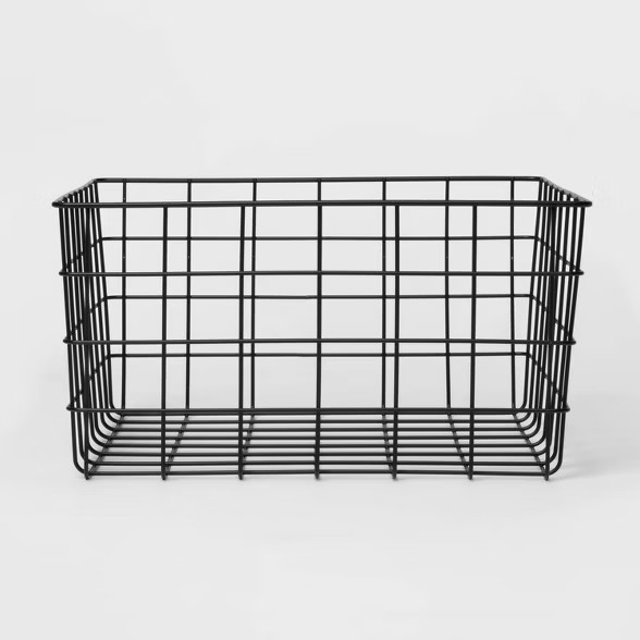 13" Decorative Baskets Steel Black Rectangular - Room Essentials™ | Target