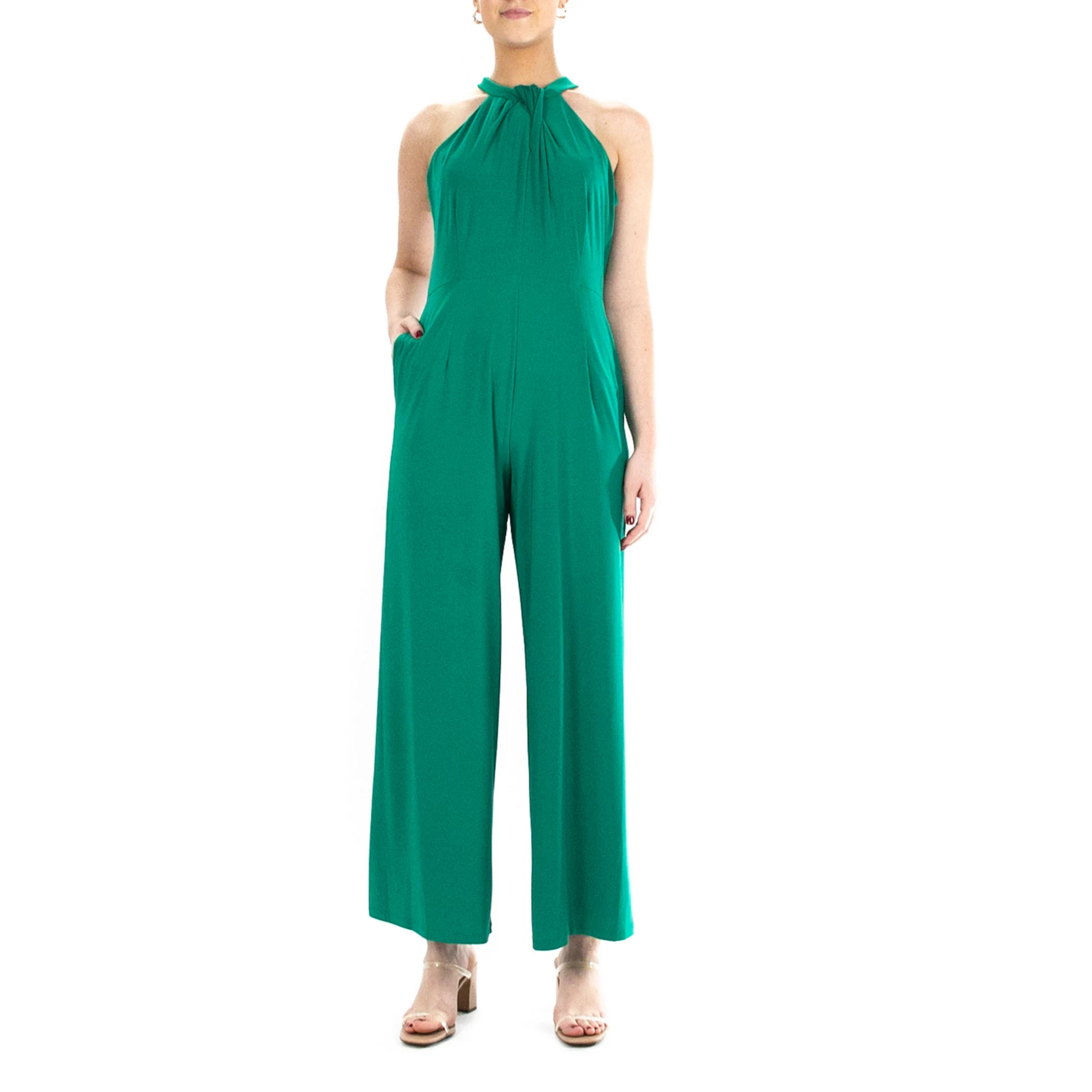 Women's Nina Leonard Wide-Leg Halter Jumpsuit | Kohl's