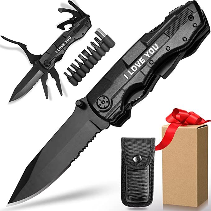 Gifts for Boyfriend Husband Him, Multitool Knife Engraved“I LOVE YOU”, Christmas Stocking Stu... | Amazon (US)