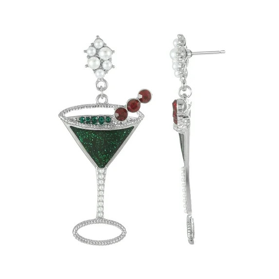 Holiday Time Martini Earrings, 1 Pair | Walmart (US)