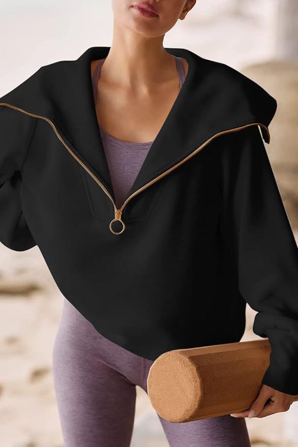 EFAN Womens Half Zip Pullover Sweatshirts Oversized Hoodie Quarter Zip Sweatshirt for Teen Girls ... | Amazon (US)