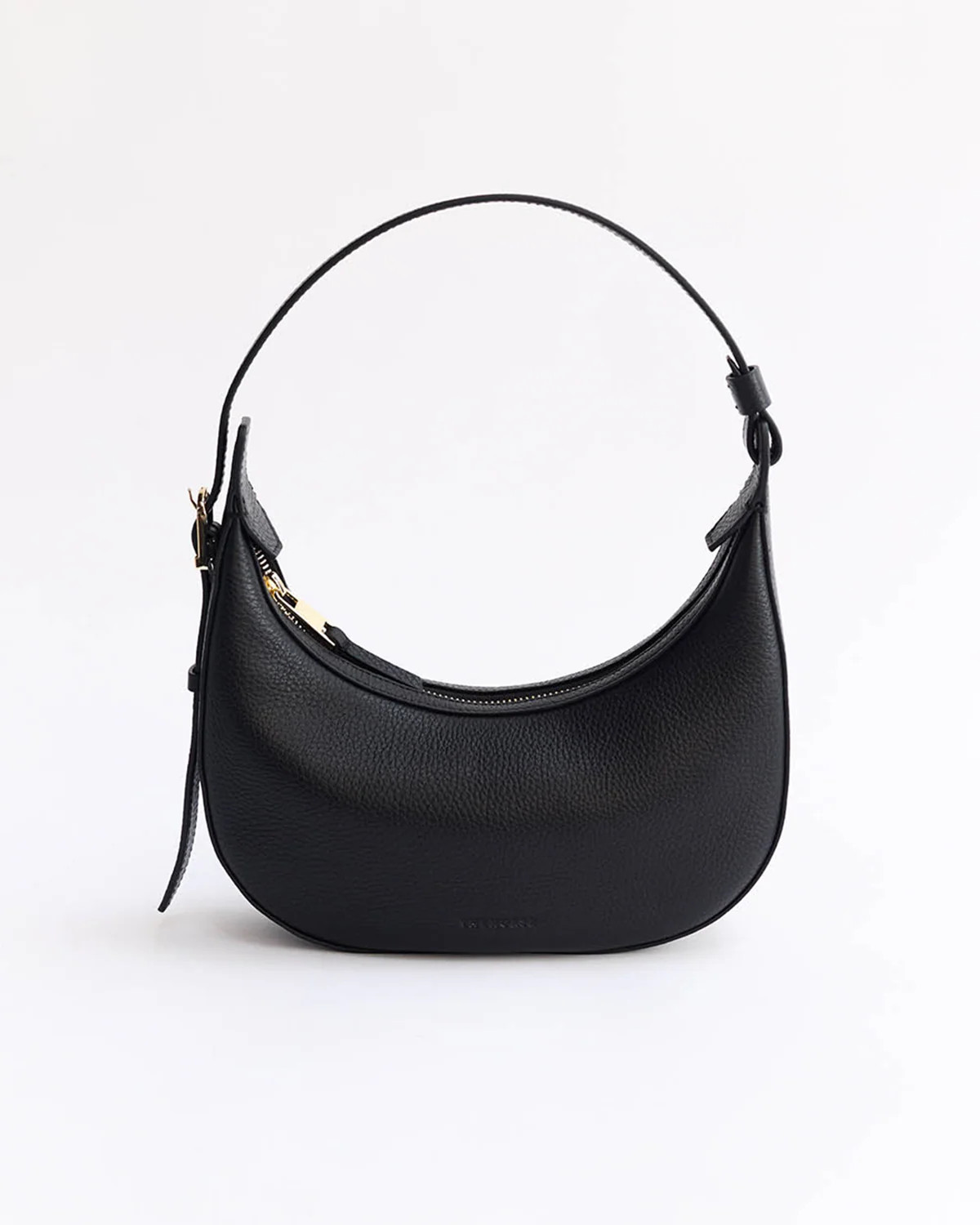 Friday Bag: Leather Crescent Bag in Black with Gold | The Horse (US, AU, UK, NZ)