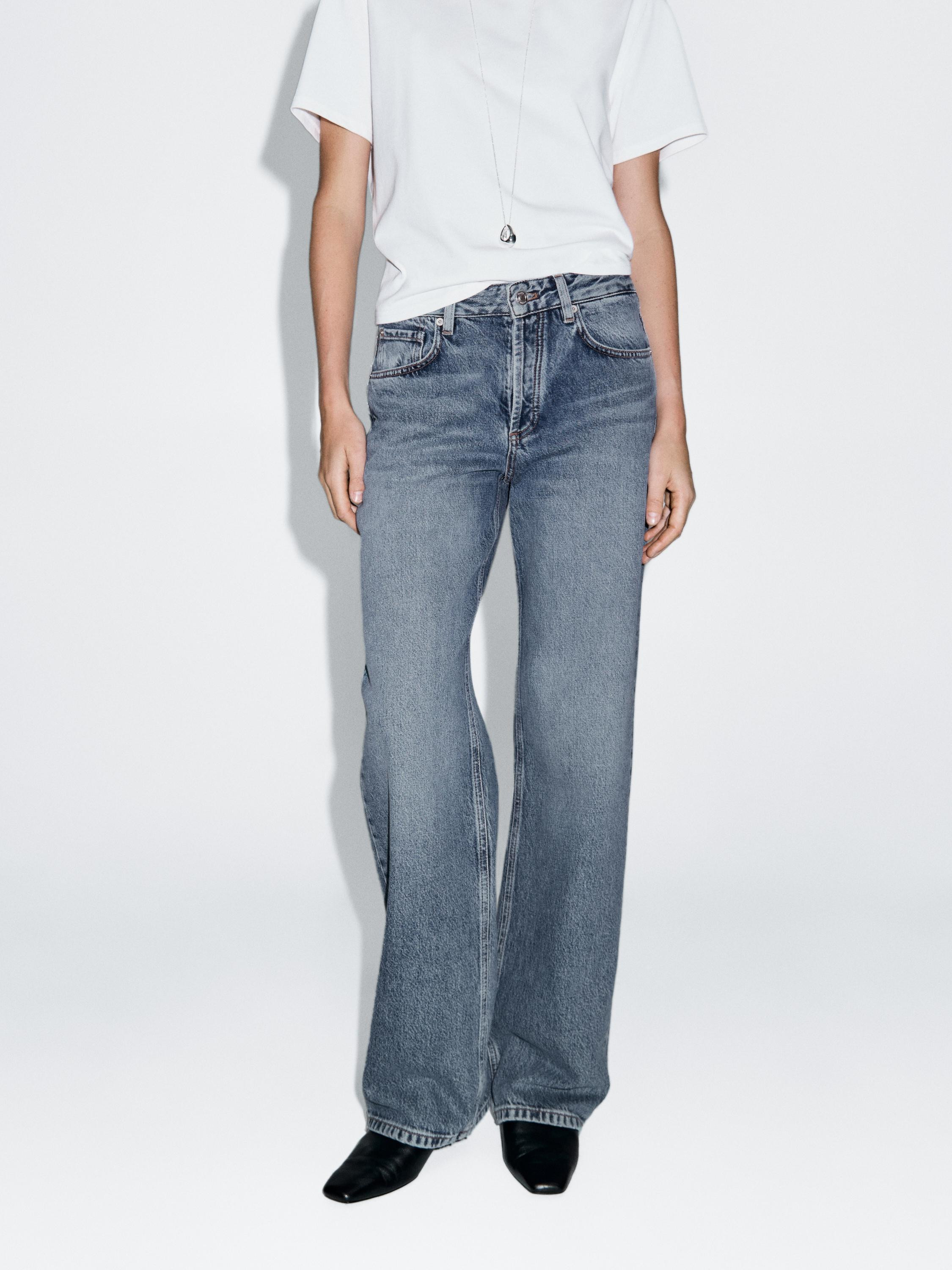 Mid-rise wide-leg jeans | Massimo Dutti US