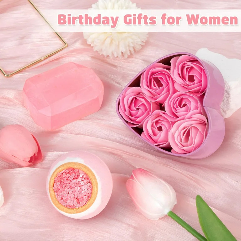 Zsiparty Gift Baskets for Women, 7 Pcs Rose Spa Basket Set, Gift Set for Christmas Valentine's Da... | Walmart (US)