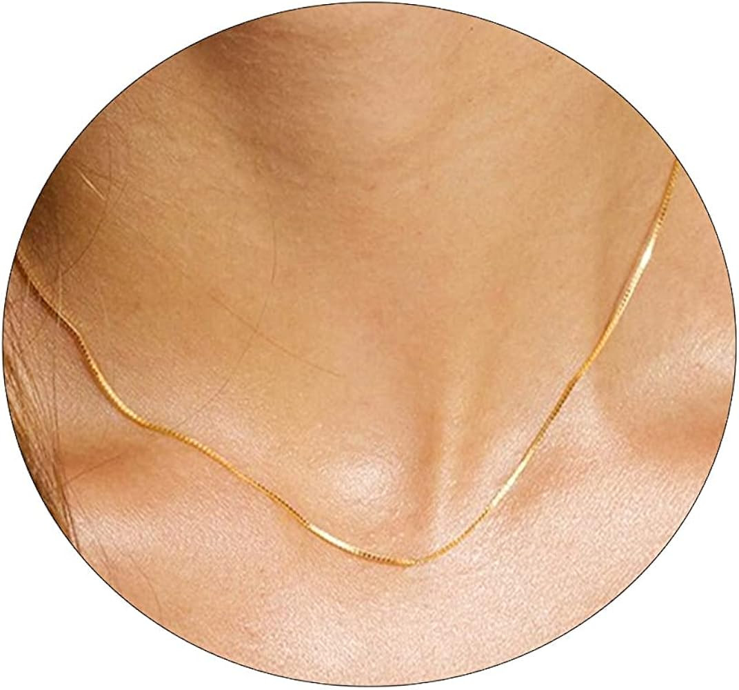 Sewyer 14K Gold Plated Choker Necklace for Women Dainty Coin Chain Chokers Simple Lighting Bolt F... | Amazon (US)