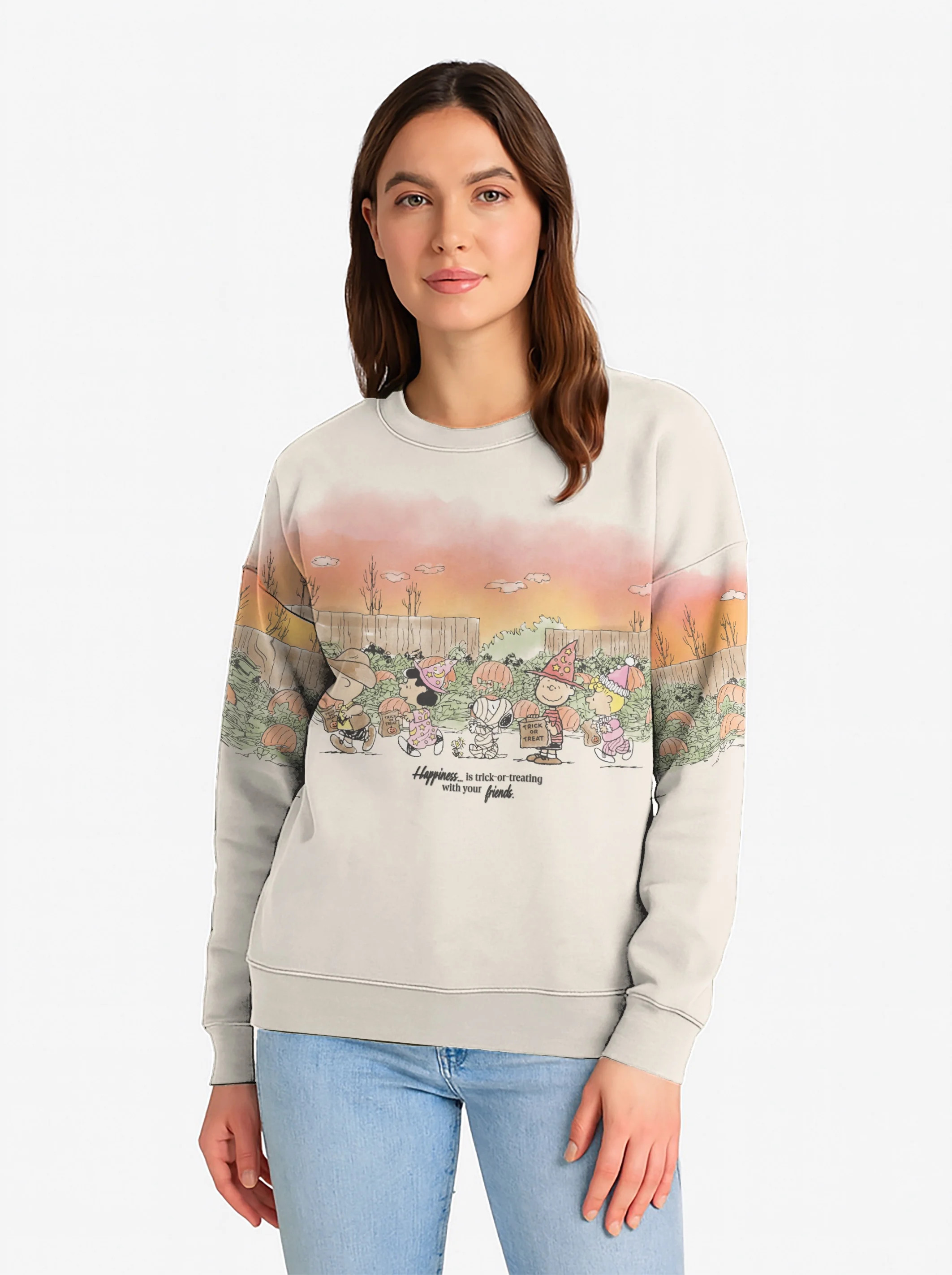 License Junior Peanuts Halloween Sweatshirt, Size XXS-XXL | Walmart (US)