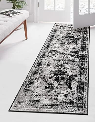 Unique Loom Sofia Collection Traditional Vintage Black Runner Rug (2' x 7') | Amazon (US)