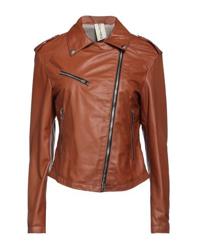 Delan Woman Jacket Tan Size 12 Ovine leather | YOOX (US)