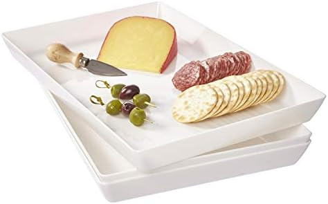 Avant 15" x 10" Plastic Serving Tray | Set of 3 White | Amazon (US)