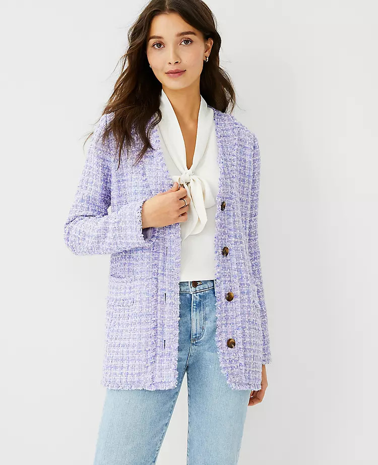 Fringe Tweed Cardigan Jacket | Ann Taylor | Ann Taylor (US)