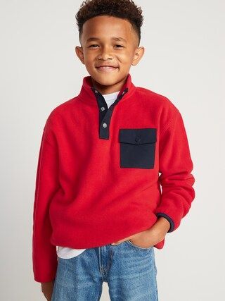 Mock-Neck Snap-Front Micro Fleece Pullover Sweatshirt for Boys | Old Navy (US)
