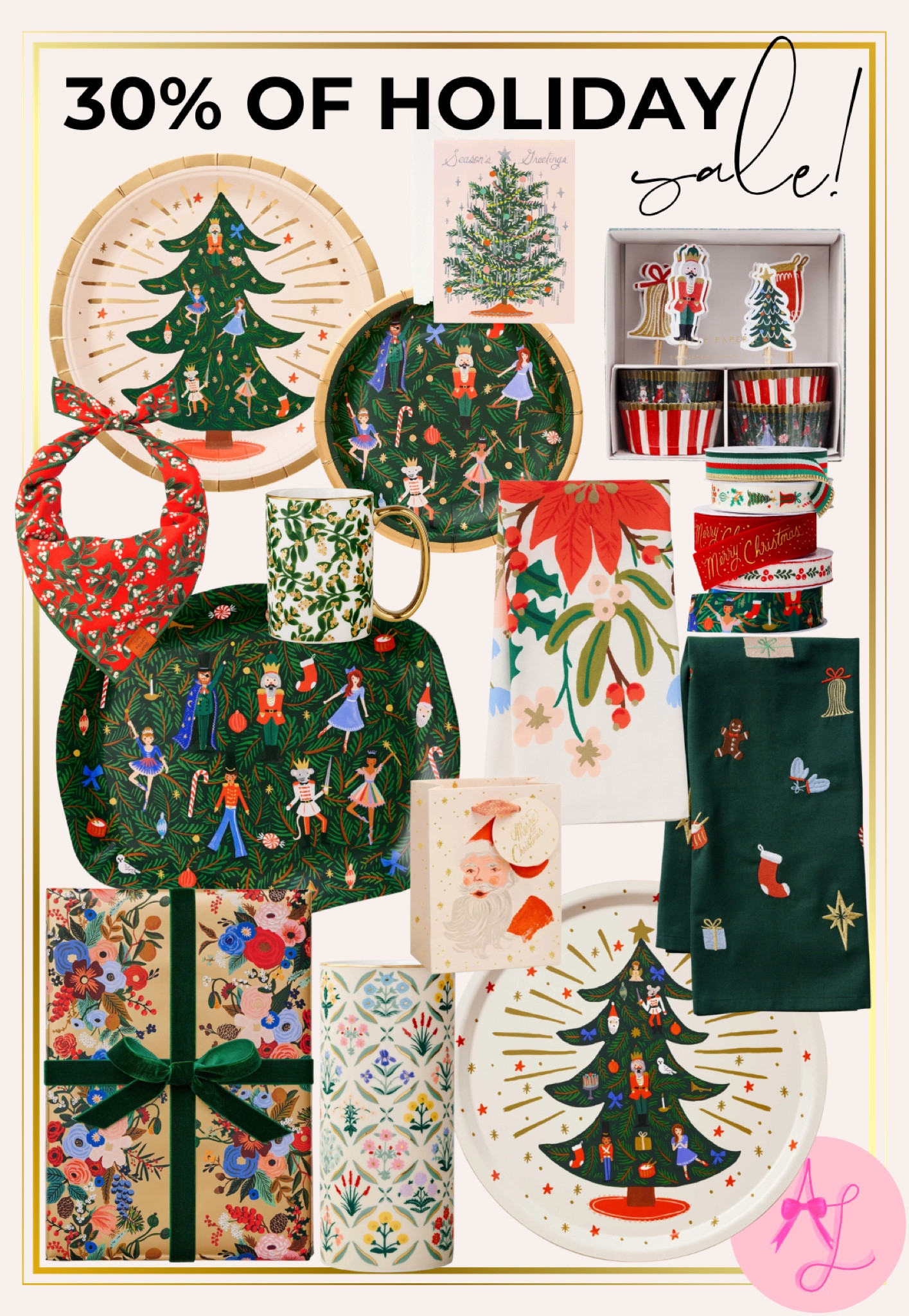 Holiday party and decor festive items! All 30% off, priced as marked 🌲❤️ #RiflePaperCo #holidayparty #Christmasparty 

#LTKHoliday #LTKSeasonal #LTKCyberWeek