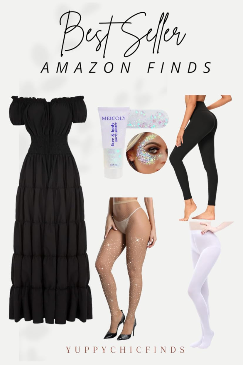 LUCKELF Sexy High Waist Tights Sparkle Rhinestone Fishnets Party Rhinestone Mesh Stockings | Amazon (US)