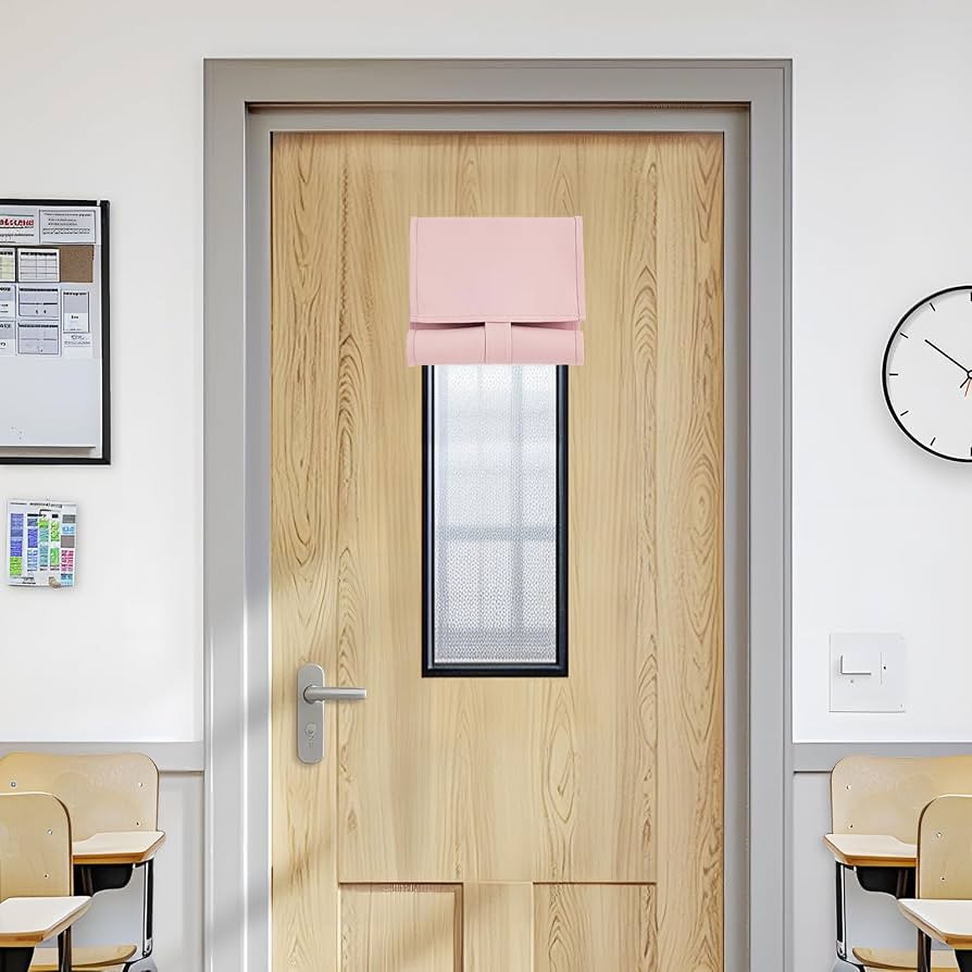 Vatge Pink Classroom Door Window Cover, 1 Panel, W8 x L36, Baby Pink | Amazon (US)