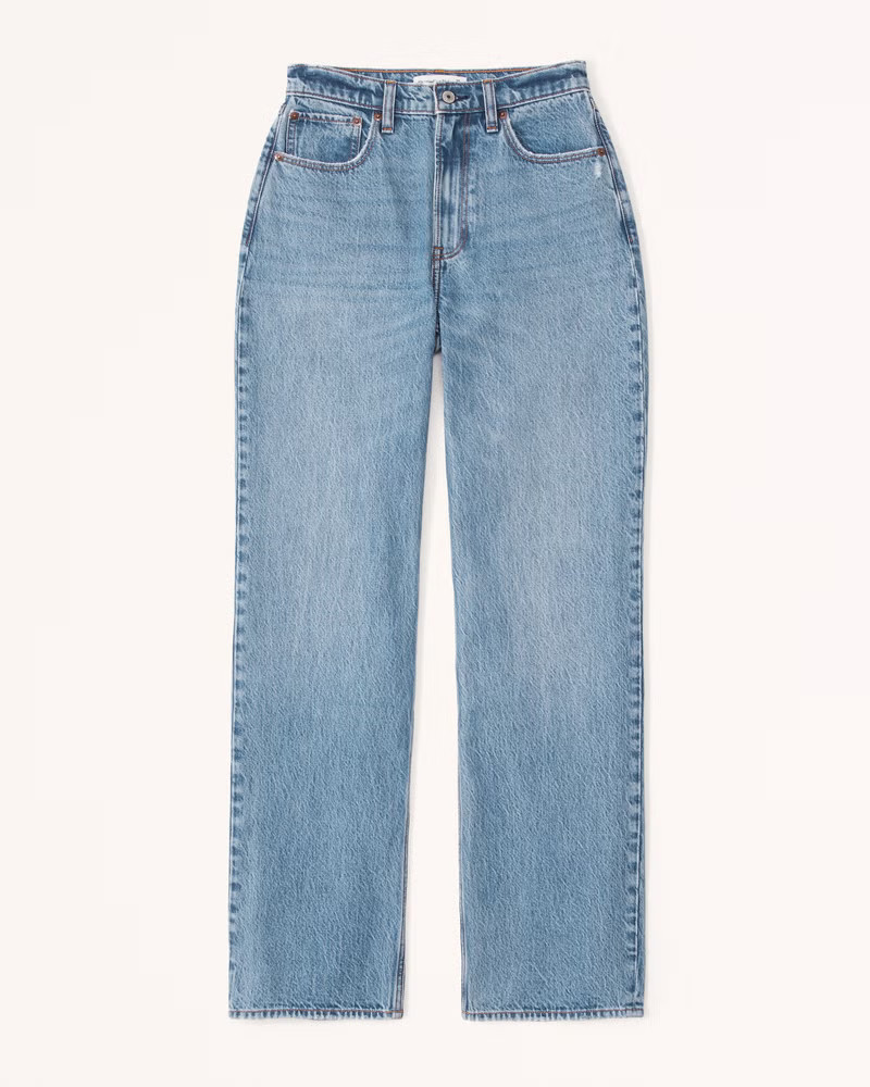 Abercrombie & Fitch Women's Curve Love High Rise Loose Jean in Medium - Size 31 SHORT | Abercrombie & Fitch (US)