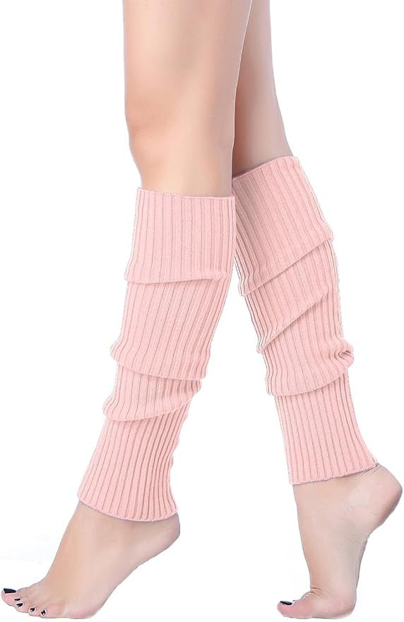 V28Women Winter 80s Eighty's Warm Leg Warmers Knitted Long Socks (one size, Pink) | Amazon (CA)