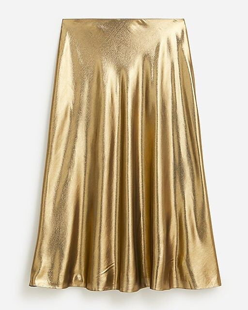 Gwyneth slip skirt in gold lamé | J. Crew US