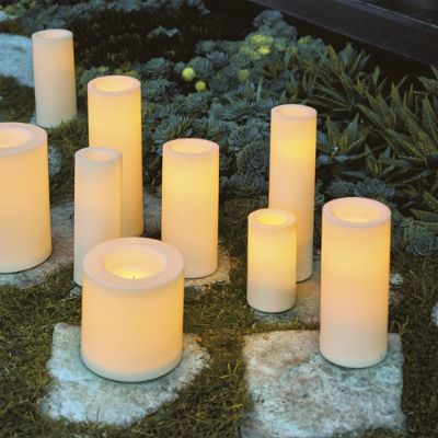 Battery-operated Flameless Outdoor Candles | Frontgate | Frontgate