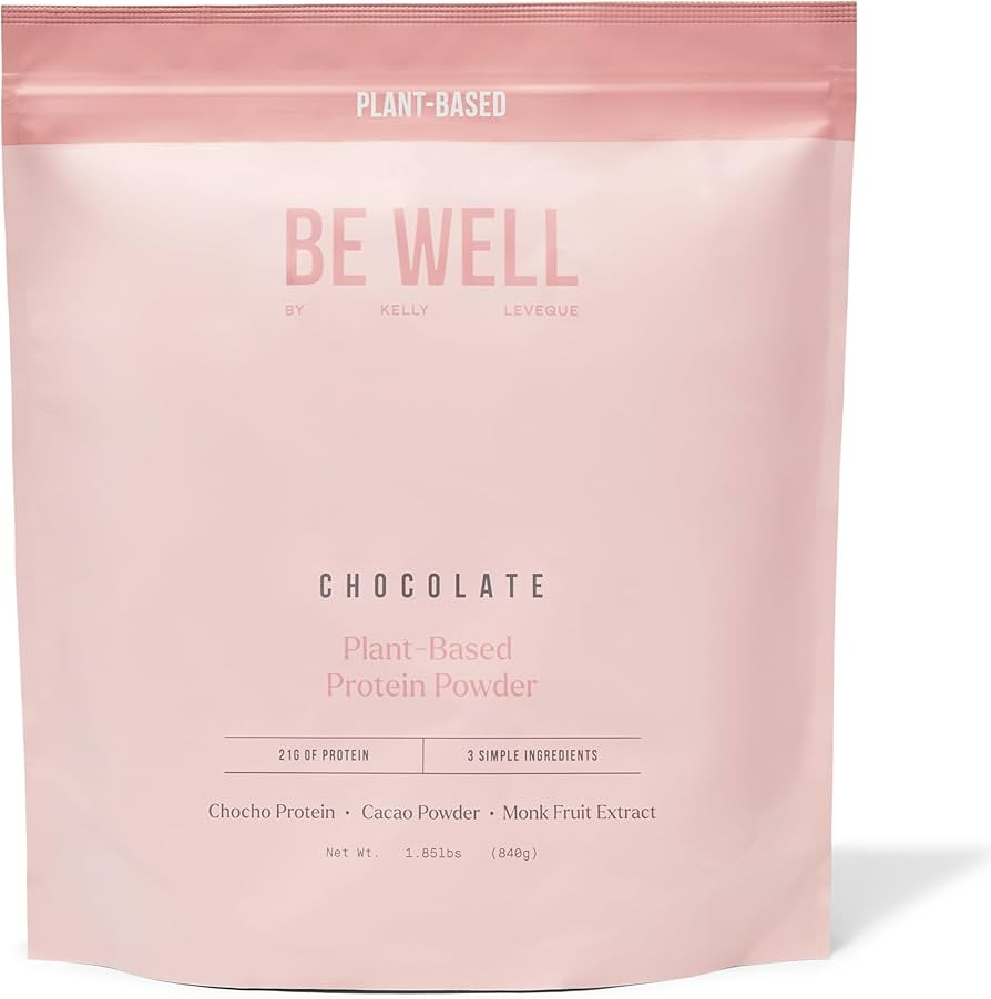 Be Well By Kelly Chocolate Plant-Based Protein Powder, Vegan 21G of Protein & 9G of Fiber (3 Ingr... | Amazon (US)