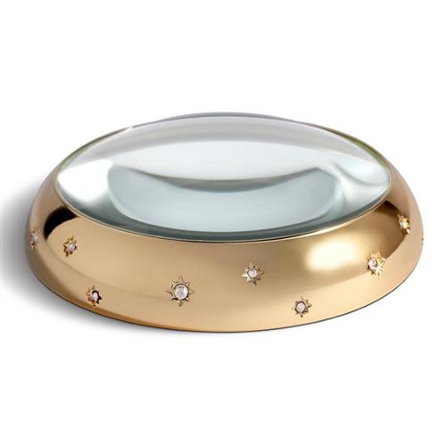 L'Objet Stars Hollywood Regency Gold Metal White Crystals Magnifying Glass | Kathy Kuo Home